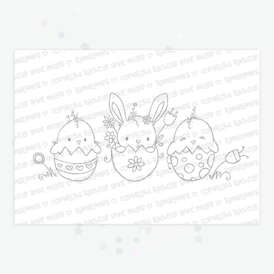'Easter Eggs' Digital Stamp
