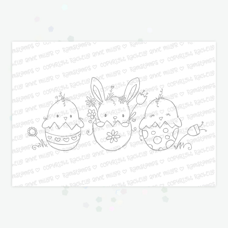 'Easter Eggs' Digital Stamp