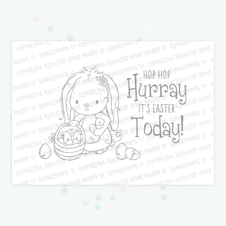 'Bunny & Guinea: Egg Hunt' Digital Stamp
