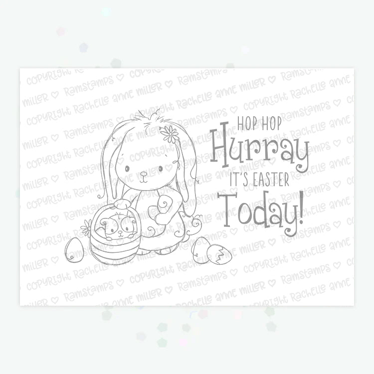 'Bunny & Guinea: Egg Hunt' Digital Stamp