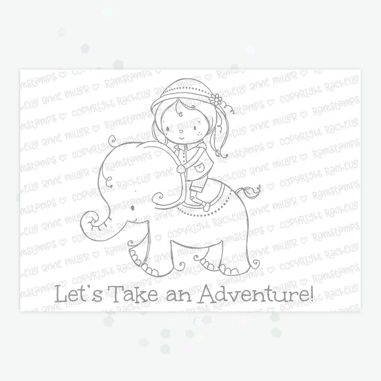 'Elephant Adventure' Digital Stamp