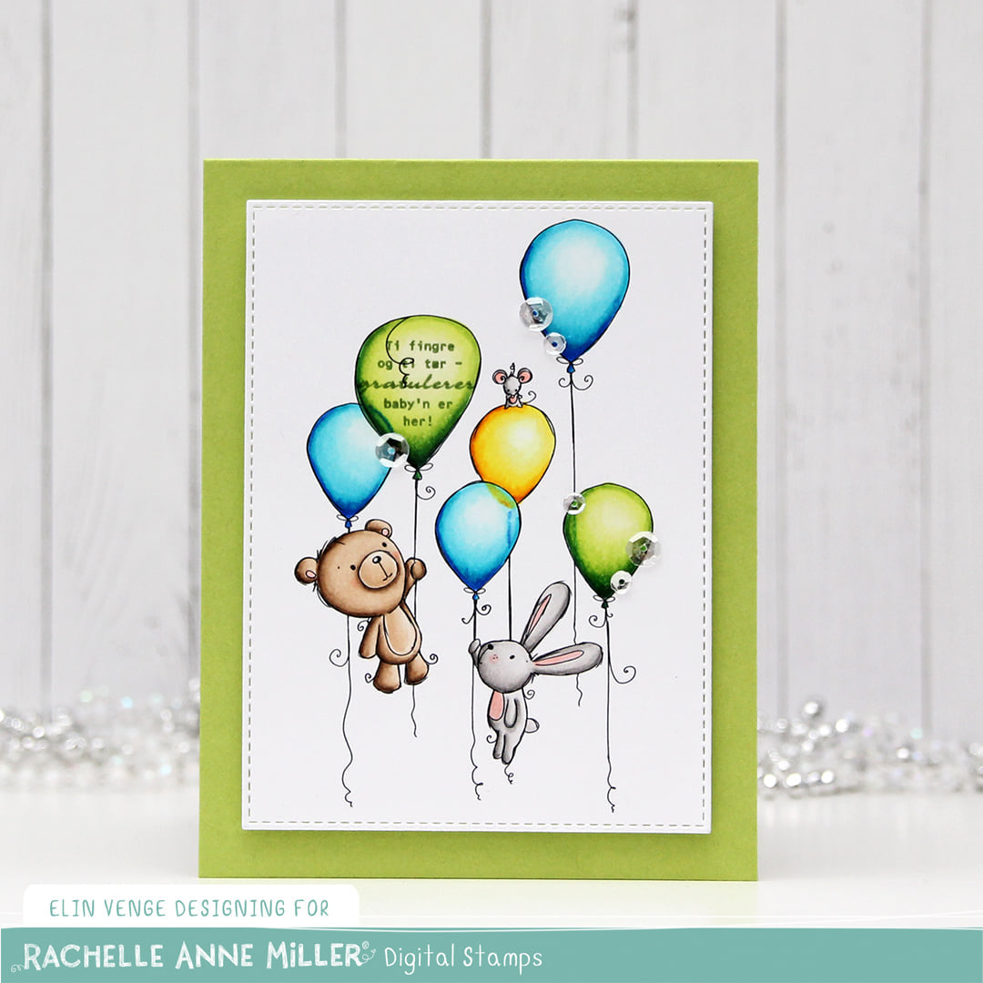 'Animal Balloons' Digital Stamp