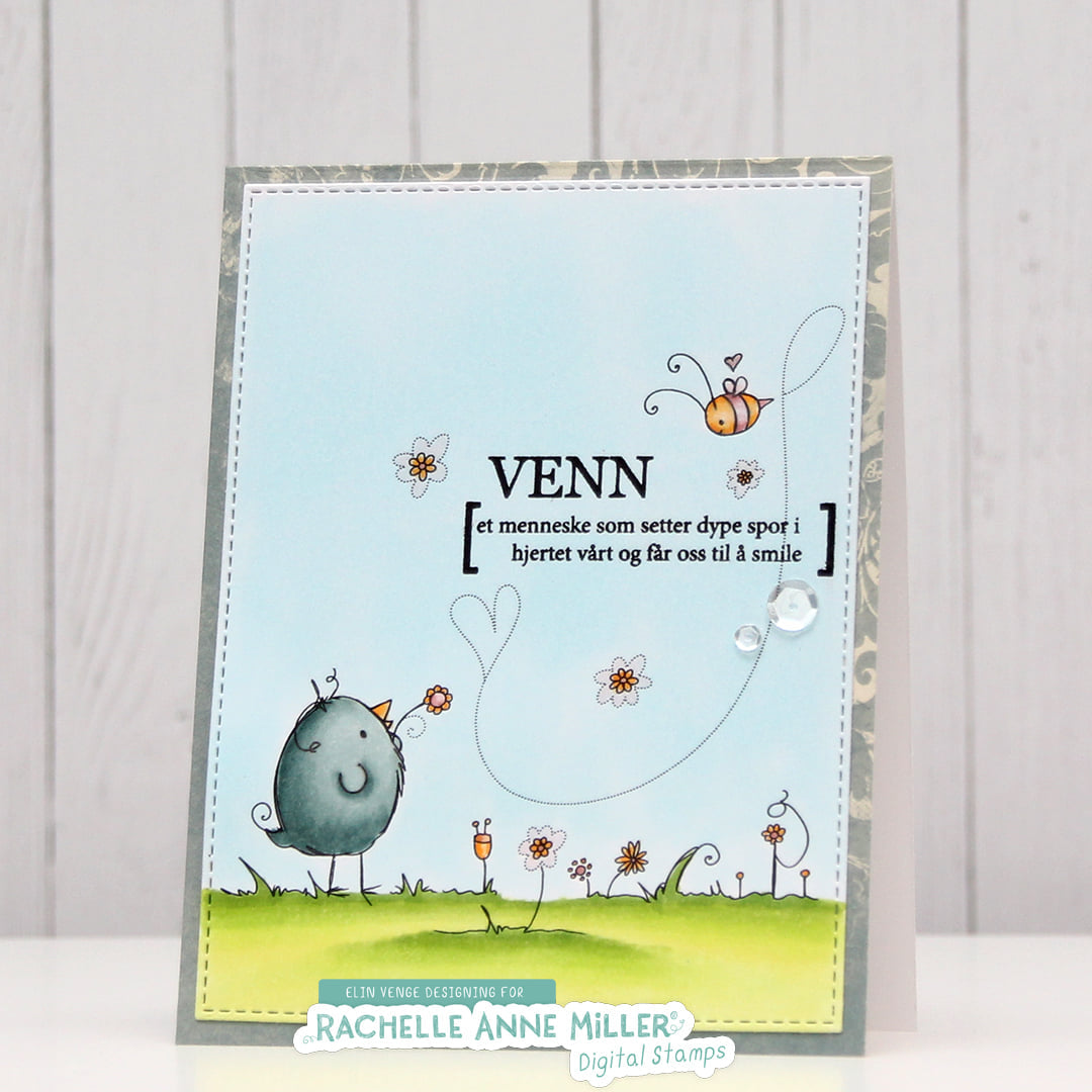 'Friendship Bird & Bee' Digital Stamp