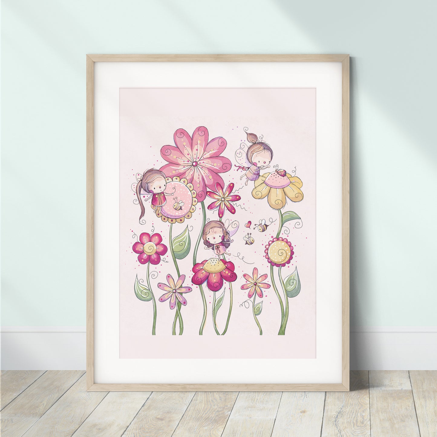 'Fairy Flowers' Children's Wall Art Print