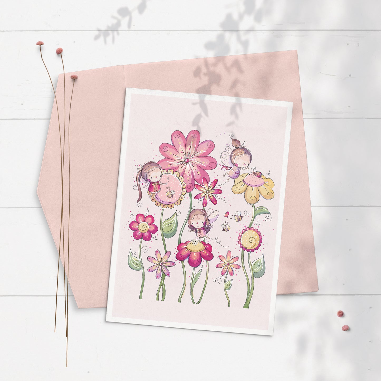Fairy Flowers Greeting Card