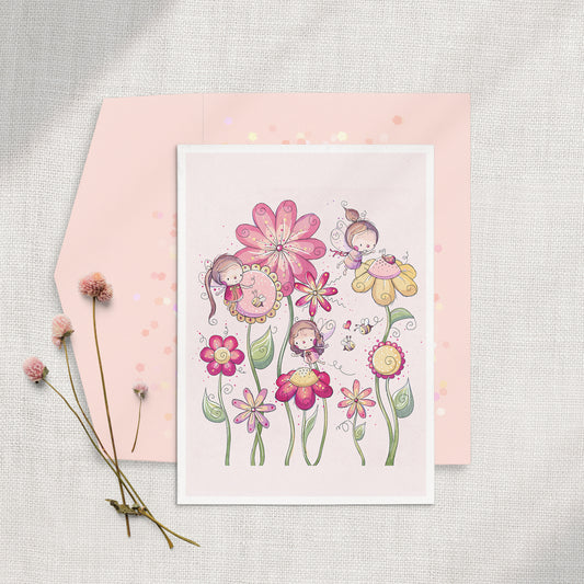 Fairy Flowers Greeting Card