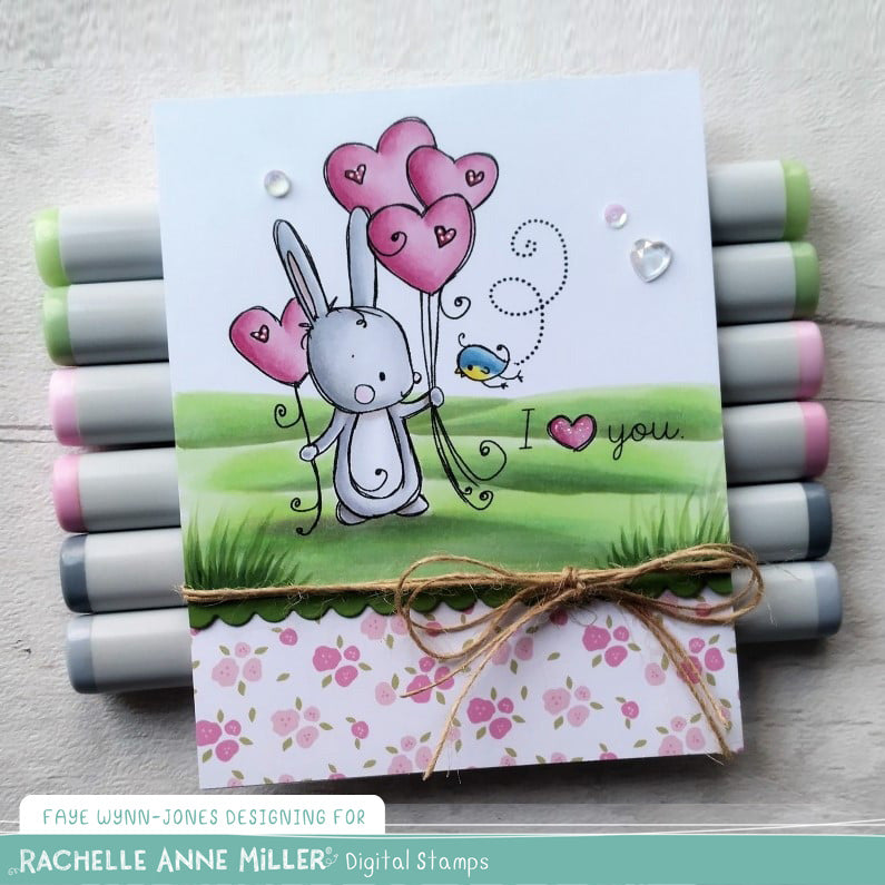 'Bunny Balloons' Digital Stamp