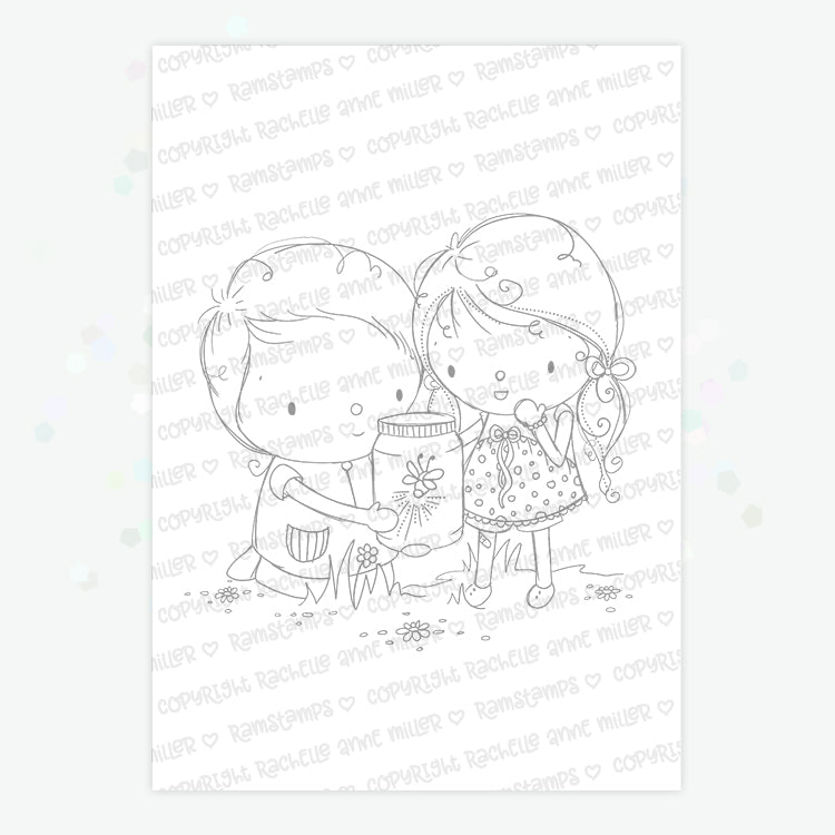 'Fireflies' Digital Stamp