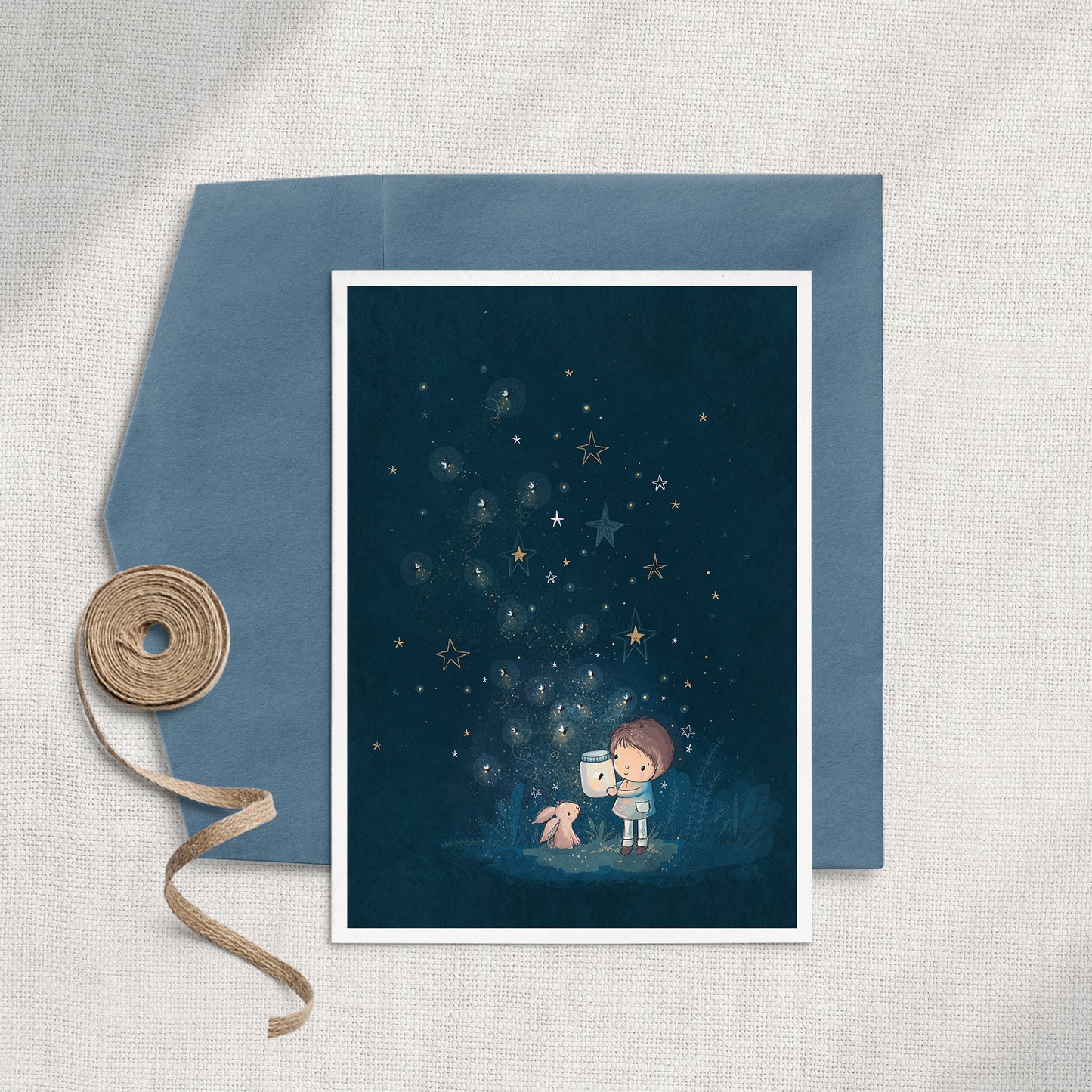 Fireflies - Boy 5x7 Greeting Card