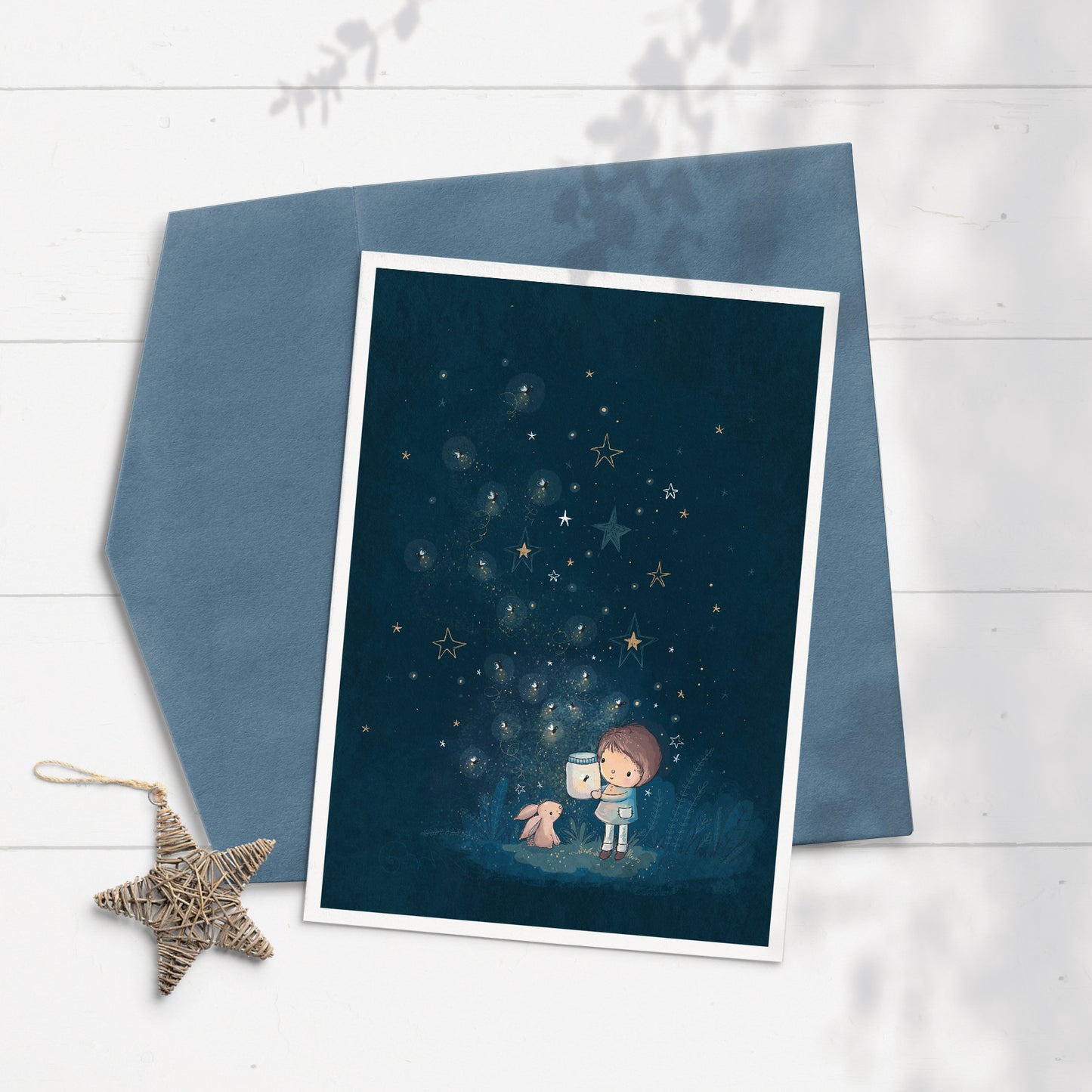 Fireflies - Boy 5x7 Greeting Card