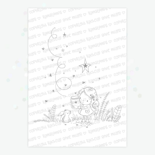 'Chasing Fireflies' Digital Stamp