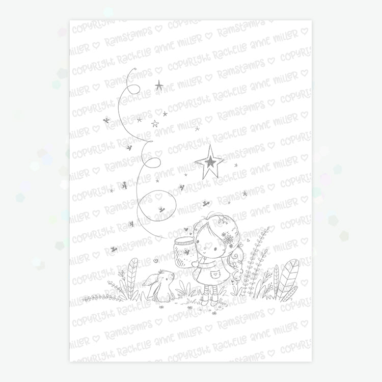 'Chasing Fireflies' Digital Stamp