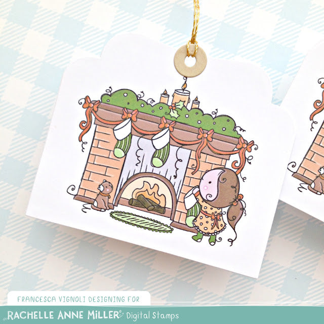 'Fireside' Christmas Digital Stamp