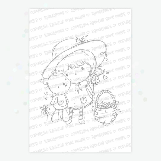 'Flowers for Teddy' Digital Stamp