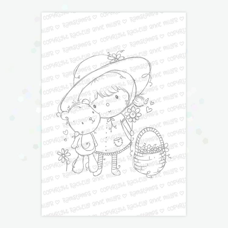'Flowers for Teddy' Digital Stamp