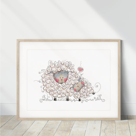 'Fluffy Friends' Children's Wall Art Print