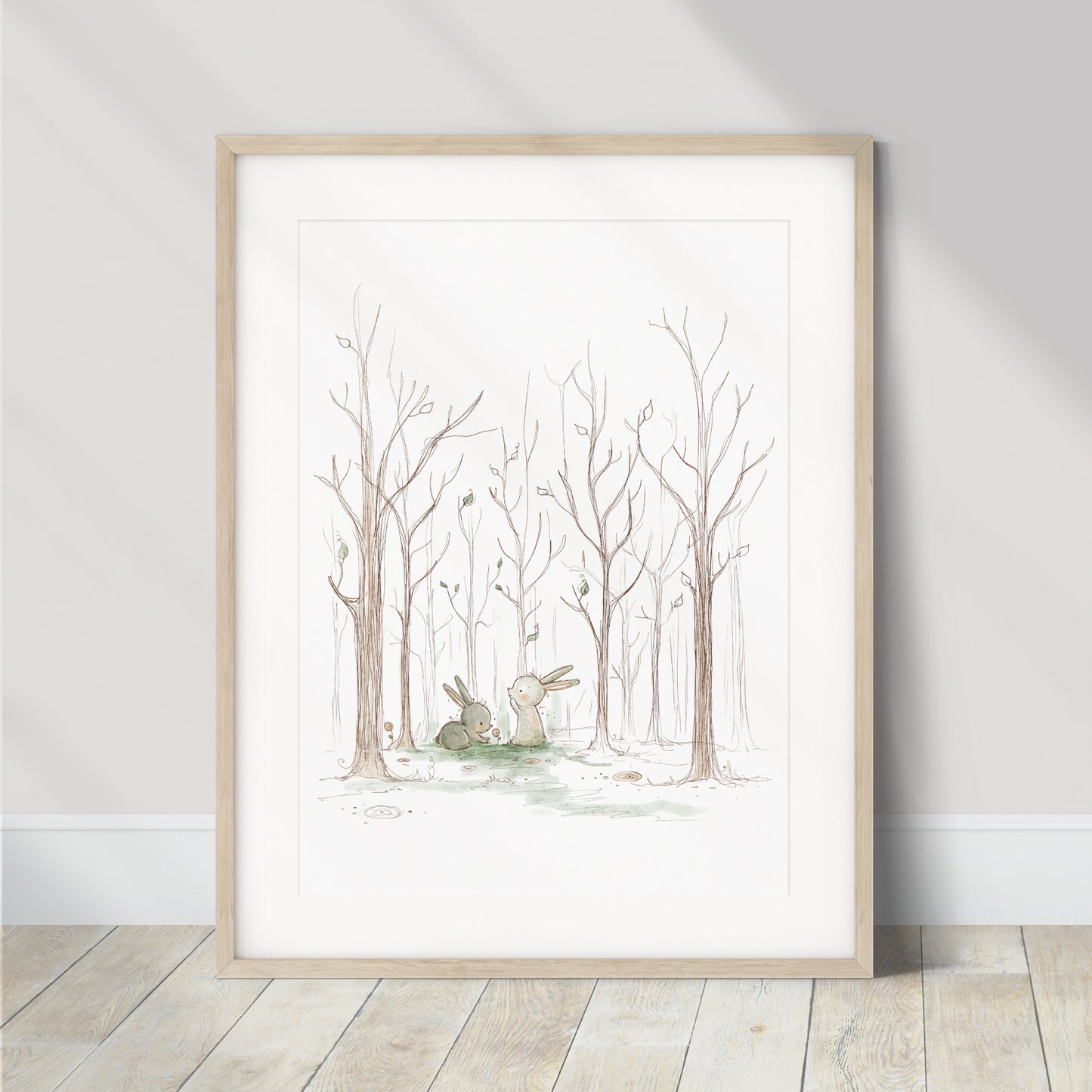 'Forest Bunnies' Children's Wall Art Print
