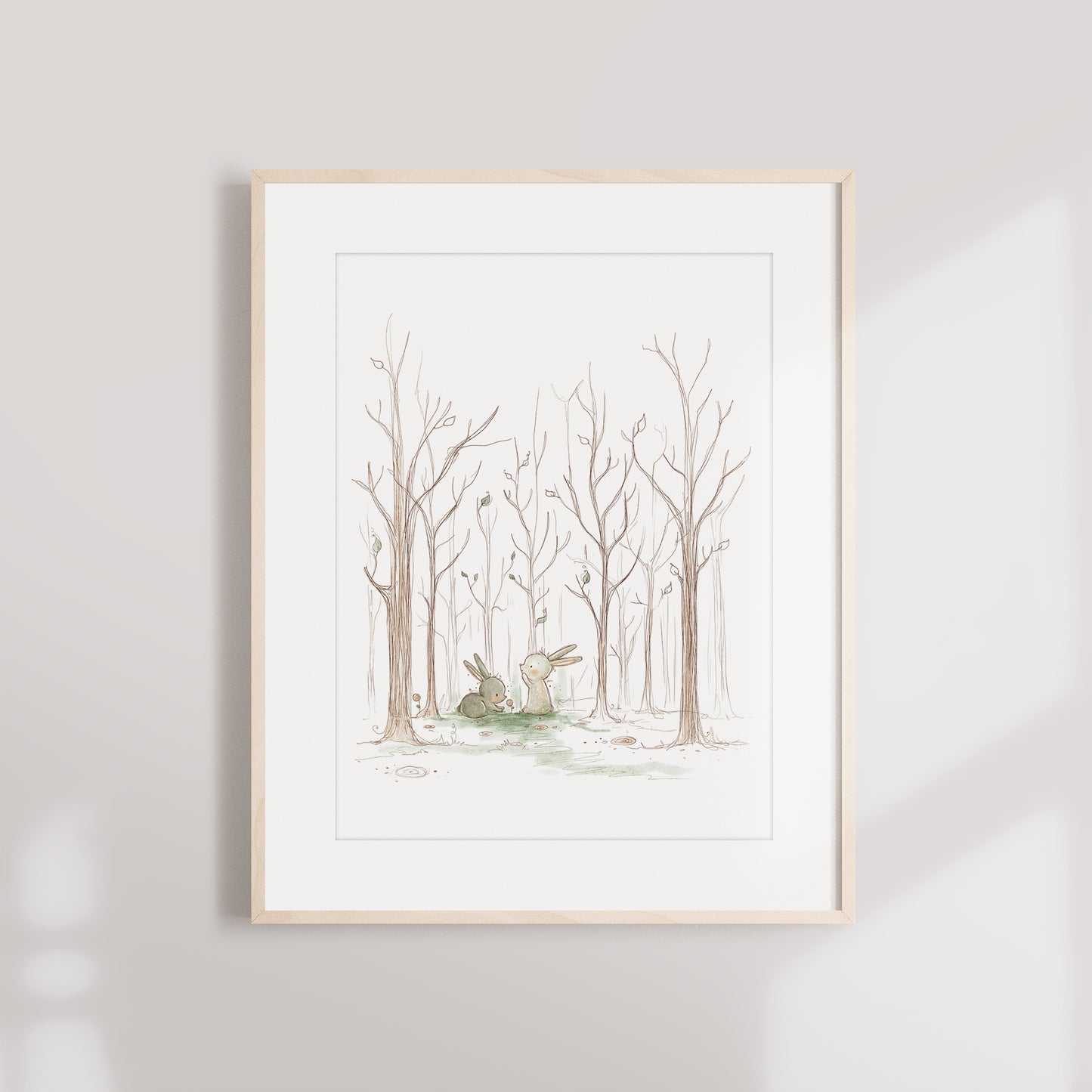 'Forest Bunnies' Children's Wall Art Print