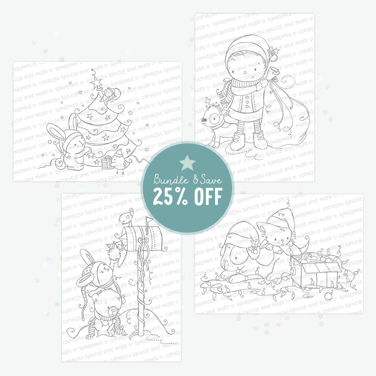 'Furry Friends' Christmas Digital Stamp Set
