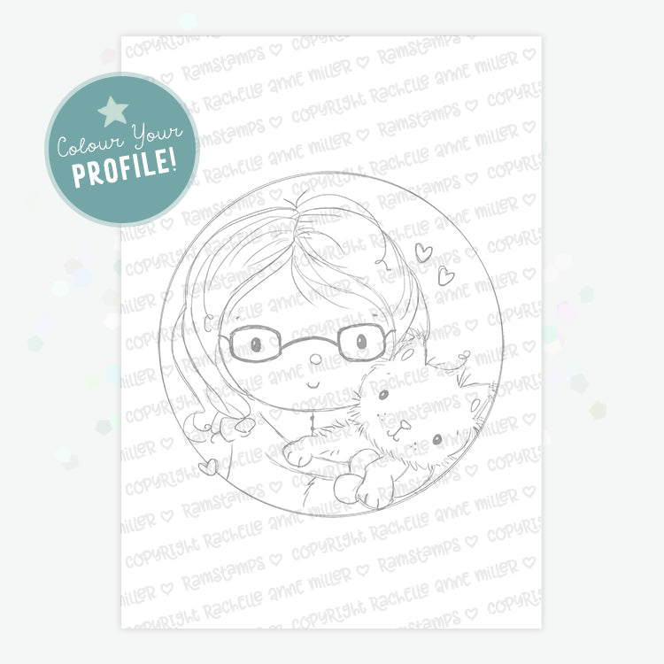 'Gemma's Cat' Profile Digital Stamp