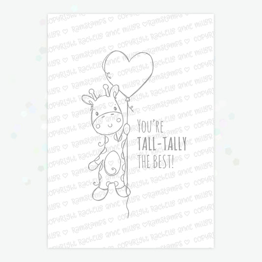 'Animal Valentines - Giraffe' Digital Stamp