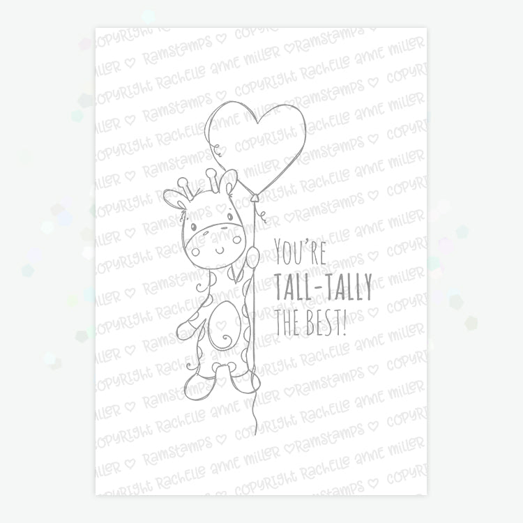 'Animal Valentines - Giraffe' Digital Stamp