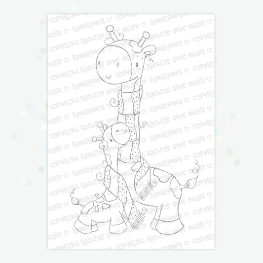 'Giraffe Hug' Digital Stamp