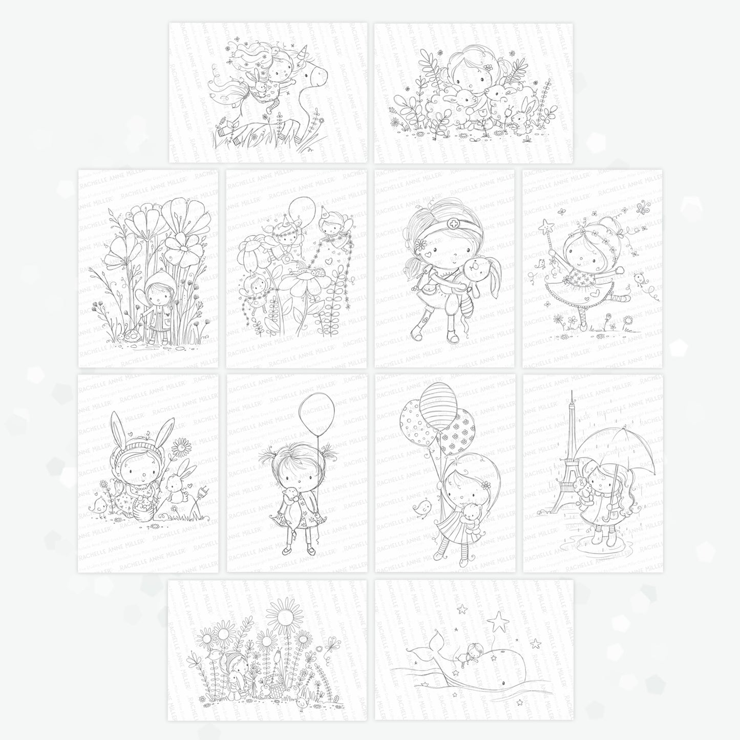 'Girls Bestsellers' Digital Stamp Set (12 Stamps)