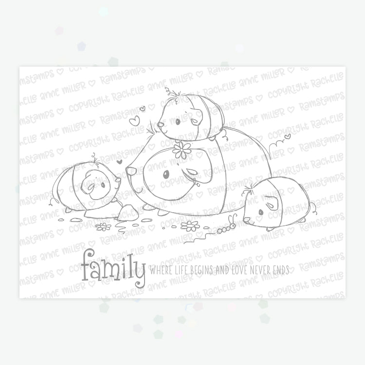 'Bunny & Guinea: Little Guineas' Digital Stamp