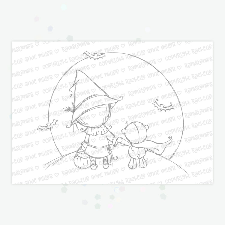 'Halloween Moon' Digital Stamp
