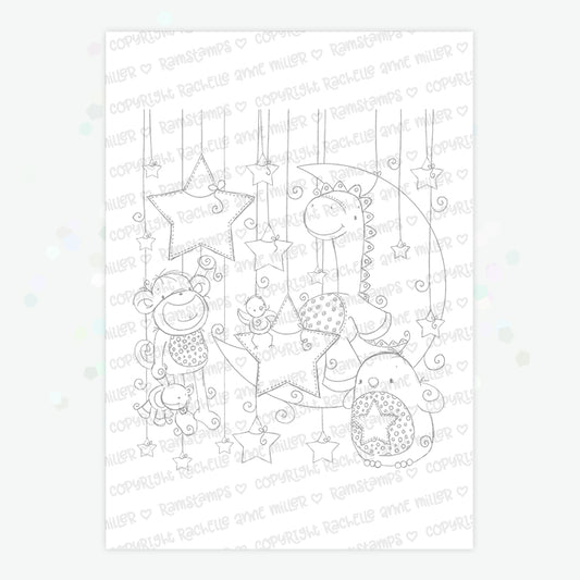 'Hanging Stars' Digital Stamp