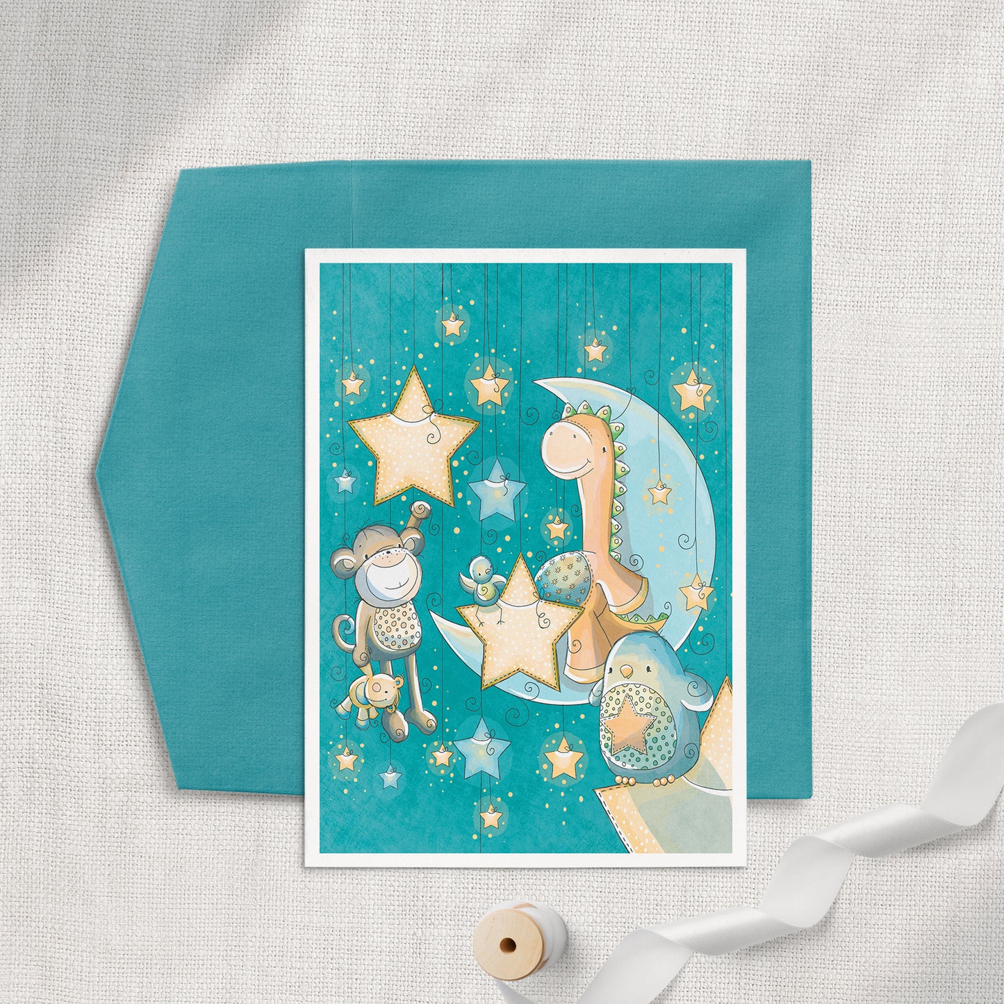 Hanging Stars 5x7 Greeting Card