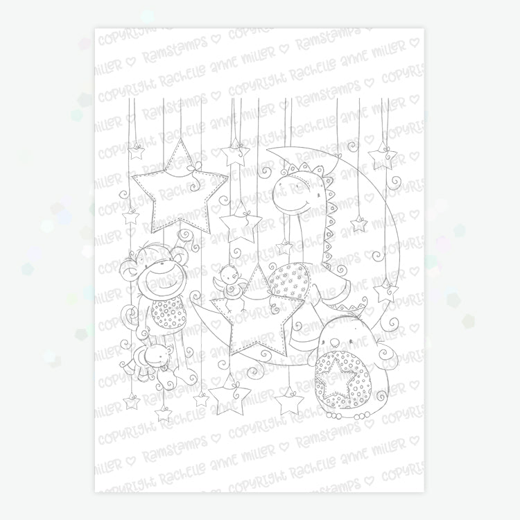 'Hanging Stars' Digital Stamp