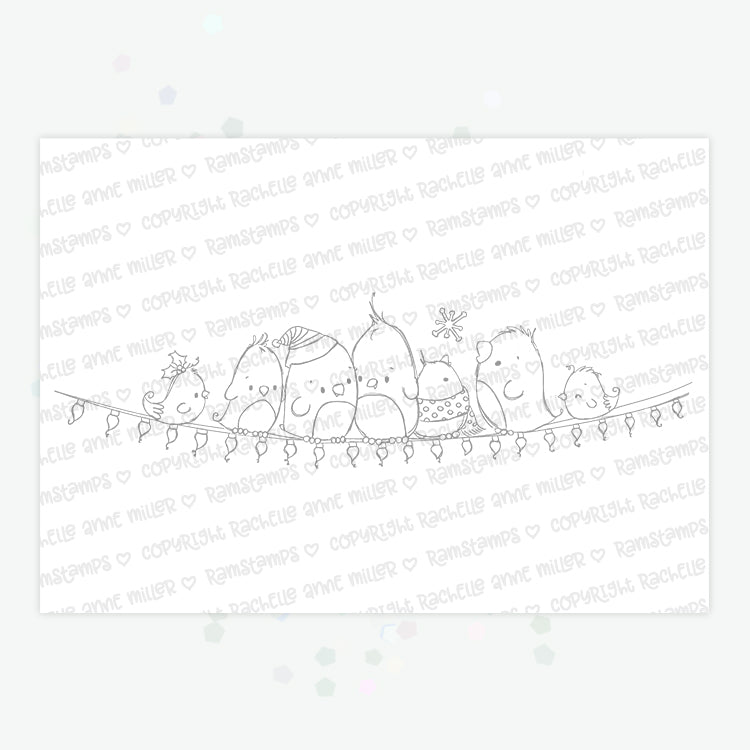 'Holiday Birds' Digital Stamp
