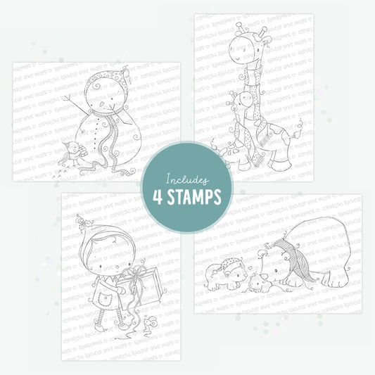 'Holiday Friends' Digital Stamp Set