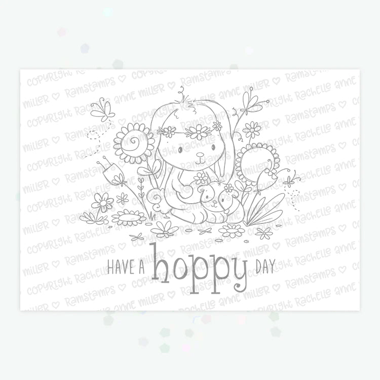 'Bunny & Guinea: Hoppy Garden' Digital Stamp