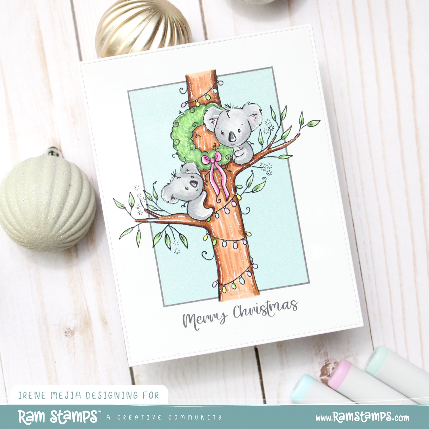 'Koala Christmas Tree' Digital Stamp
