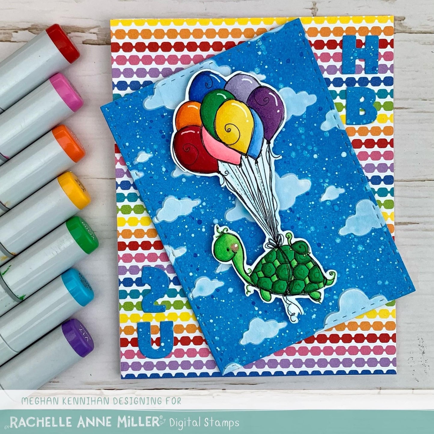 'Birthday Turtle' Digital Stamp