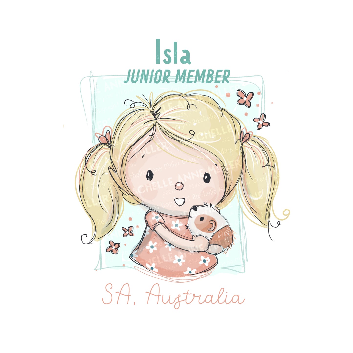 'Isla's Guinea Pig' Profile Digital Stamp