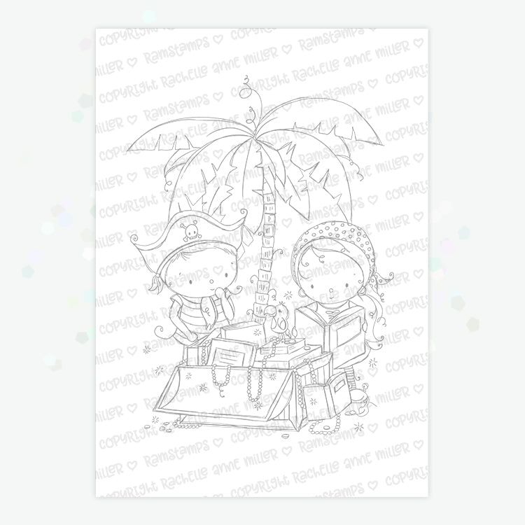 'Treasure Island' Digital Stamp