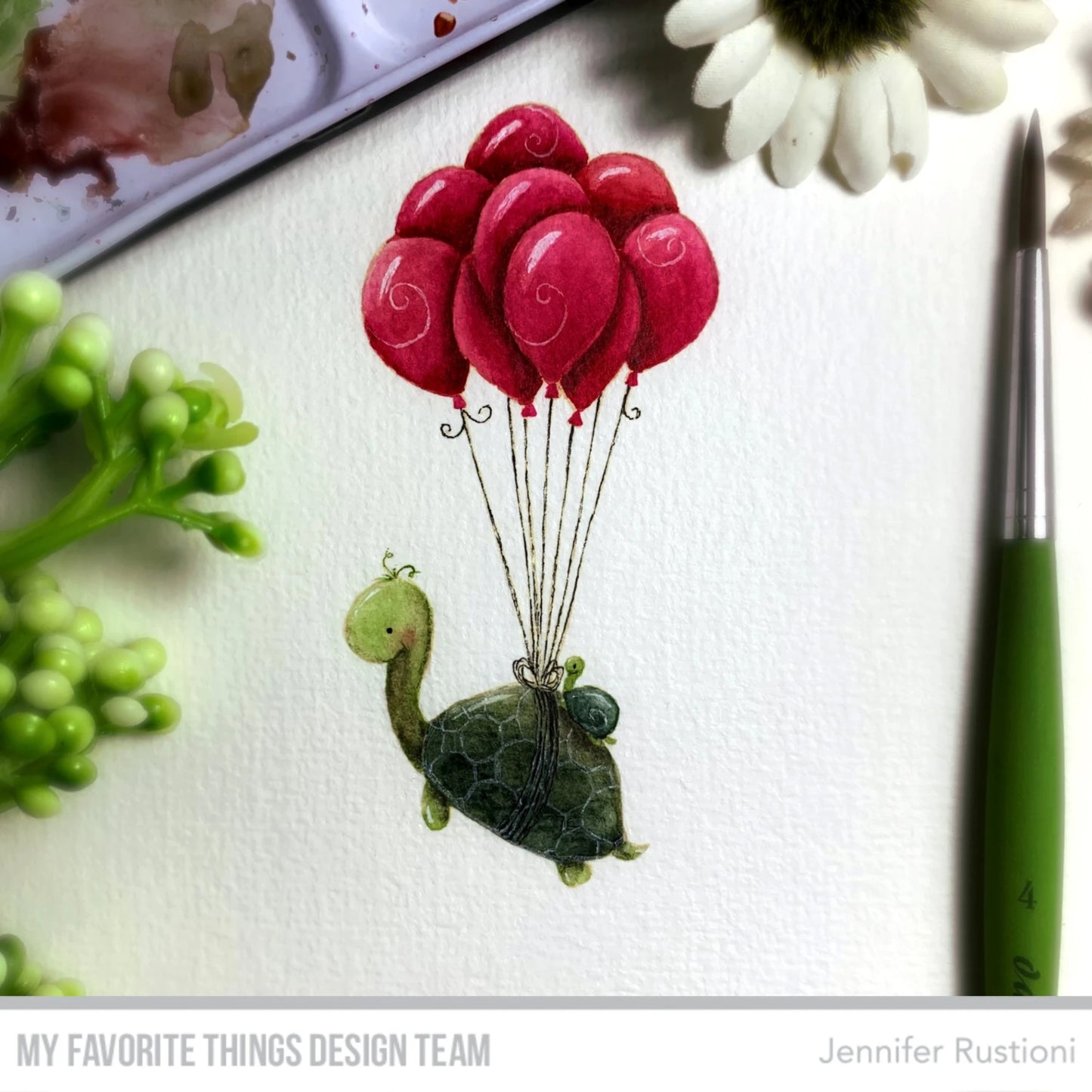 'Birthday Turtle' Digital Stamp