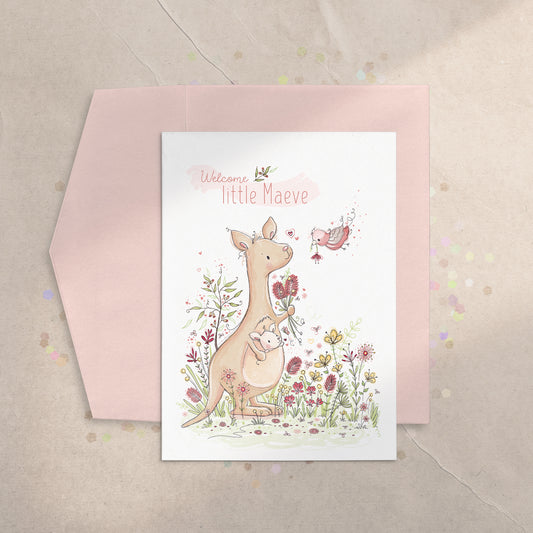 Kangaroo & Galah 5x7 Greeting Card