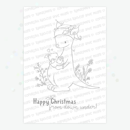 'Christmas Kangaroos' Digital Stamp