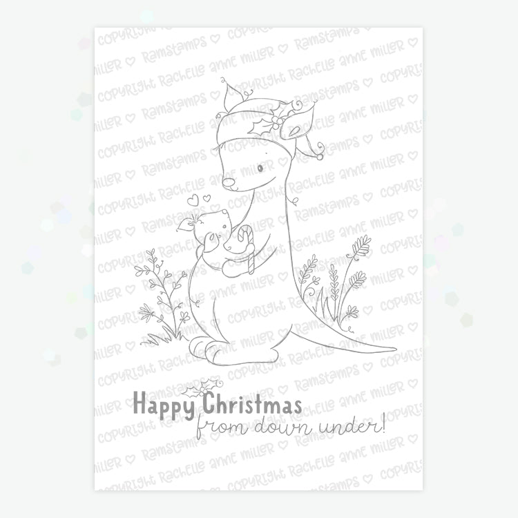 'Christmas Kangaroos' Digital Stamp