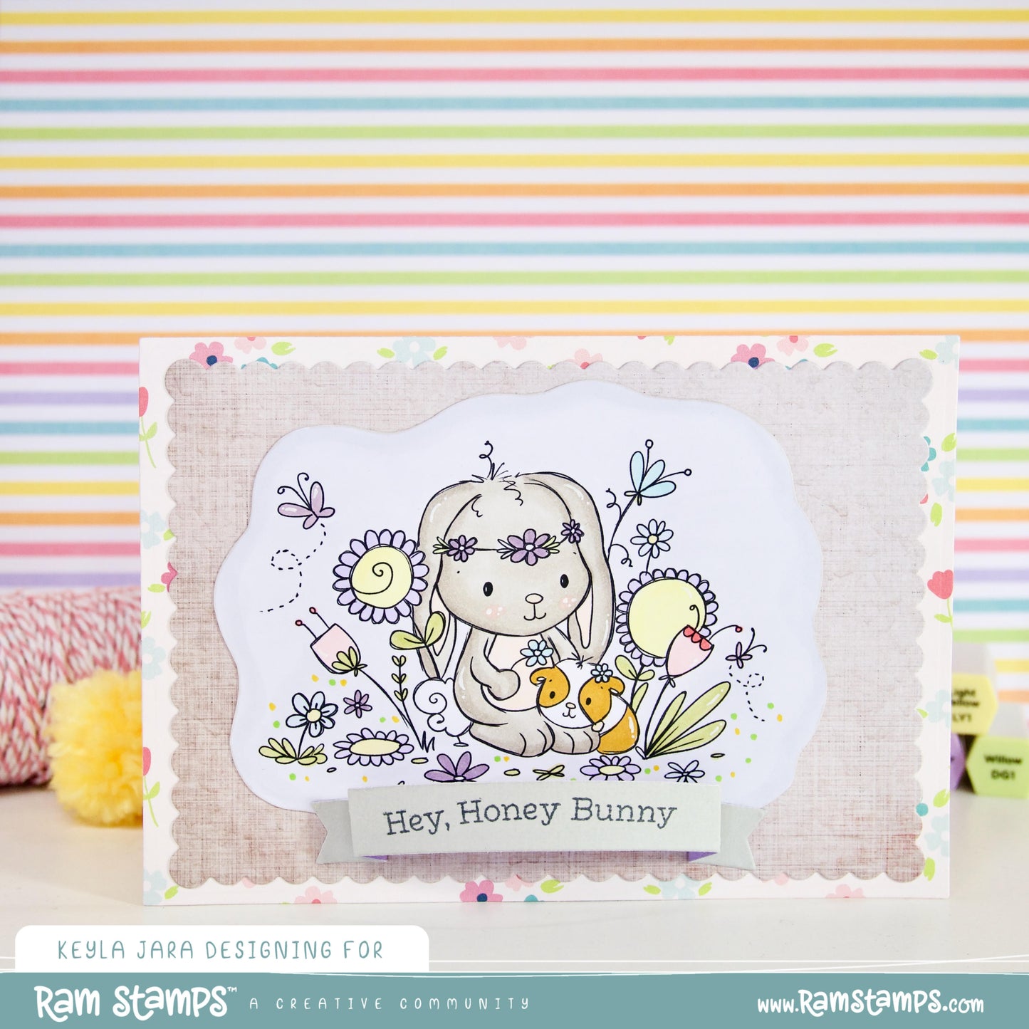 'Bunny & Guinea: Hoppy Garden' Digital Stamp