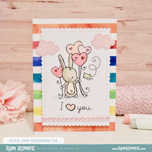 'Bunny Balloons' Digital Stamp