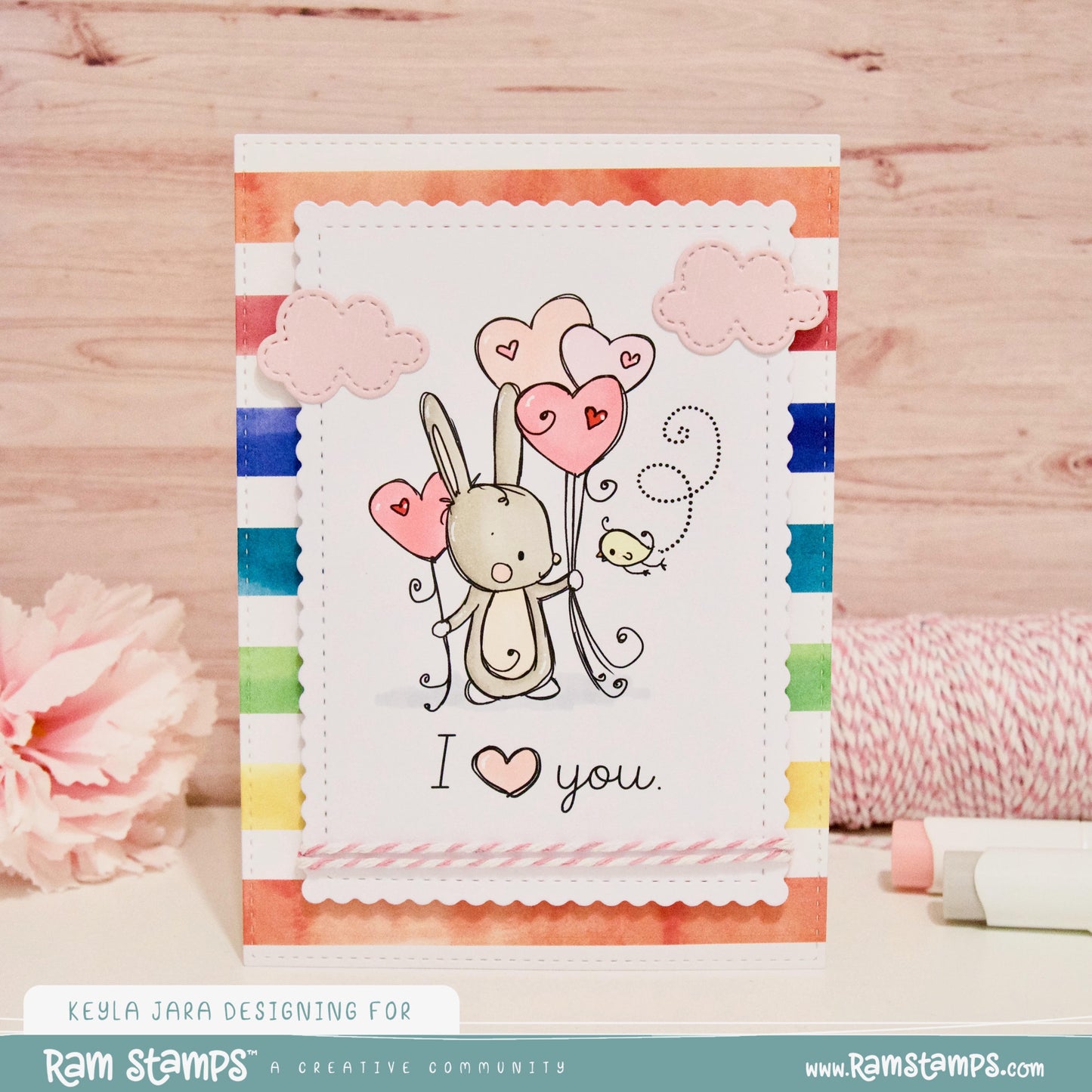 'Bunny Balloons' Digital Stamp
