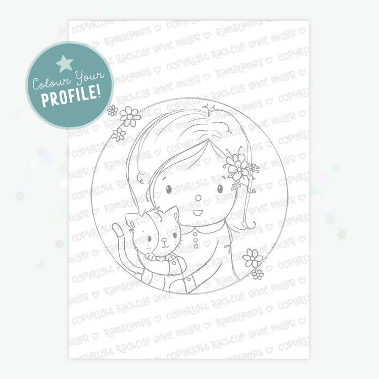 'Keyla's Flowers & Felines' Profile Digital Stamp