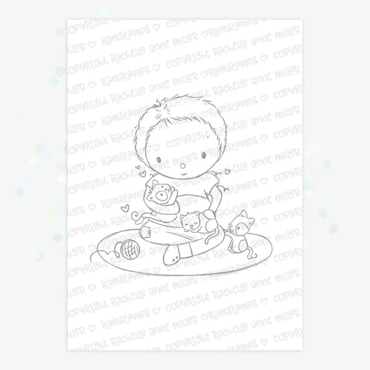 'Kitty Love' Digital Stamp