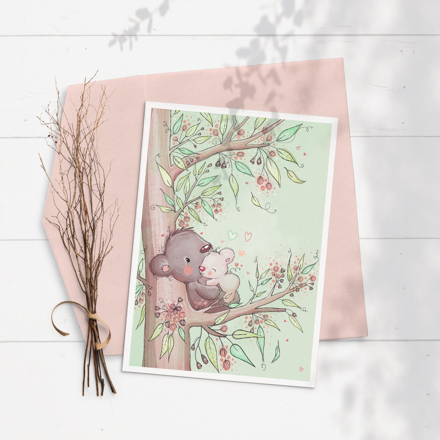 Cuddling Koalas 5x7 Greeting Card